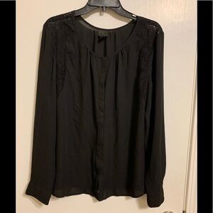 Worthington Button Up Blouse with Lace